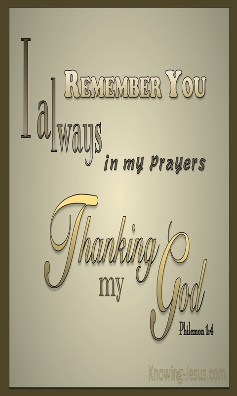 Philemon 1:4 Thank God For You (beige)